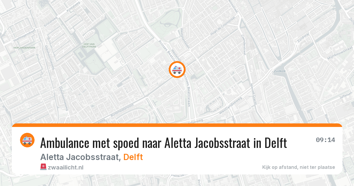 Ambulance met spoed naar Aletta Jacobsstraat in Delft — 24 apr 2026