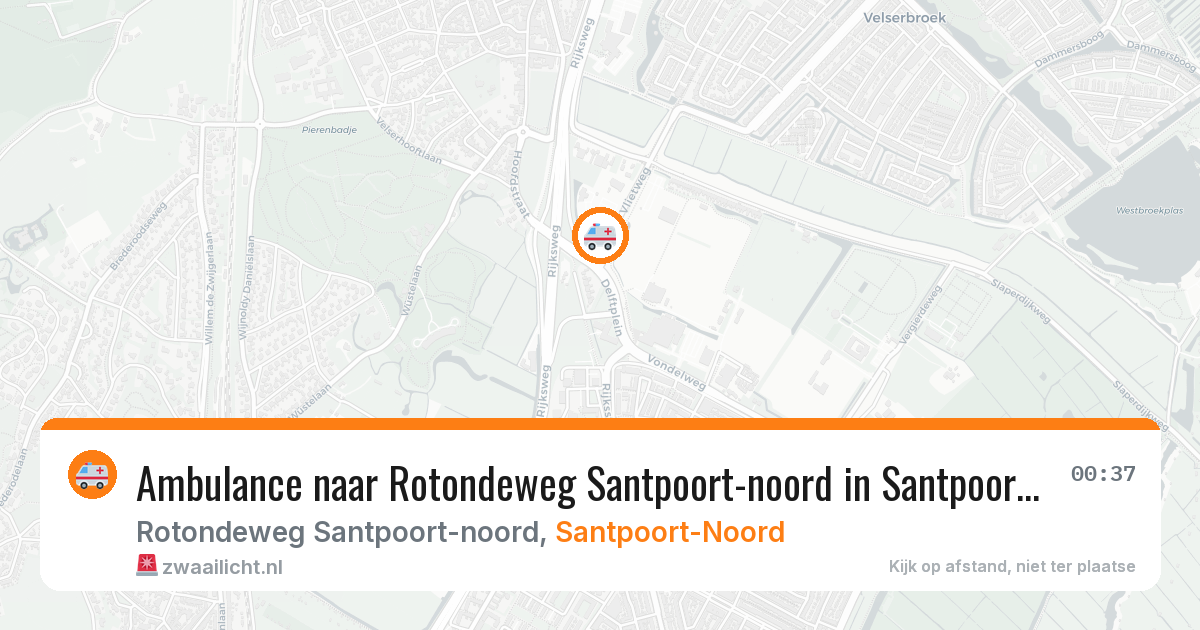 Ambulance naar Rotondeweg Santpoort-noord in Santpoort-Noord — 18 feb 2026