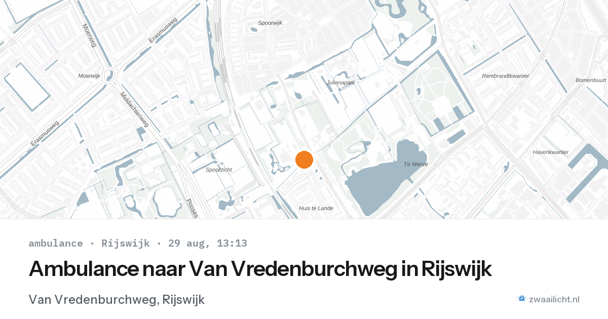 Ambulance naar Van Vredenburchweg in Rijswijk — 29 aug 2026
