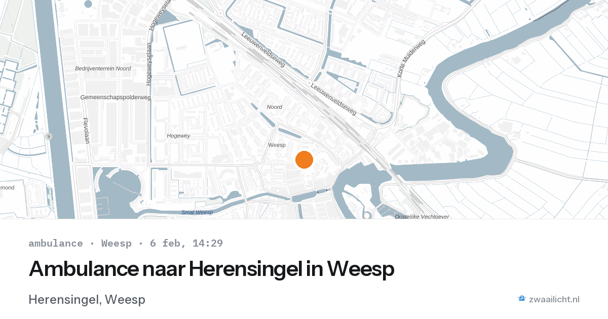 Ambulance naar Herensingel in Weesp — 6 feb 2026