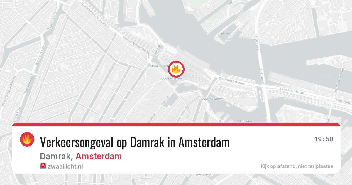 Verkeersongeval op Damrak in Amsterdam — 16 jun 2026