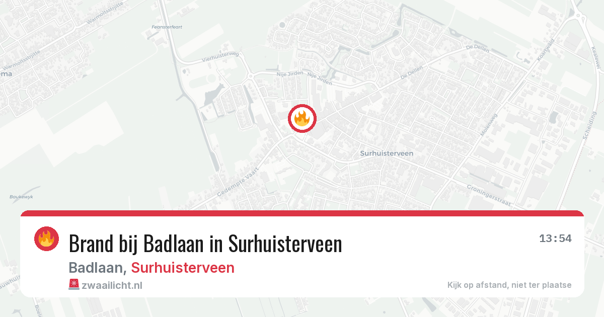 Brand bij Badlaan in Surhuisterveen — 4 mrt 2026