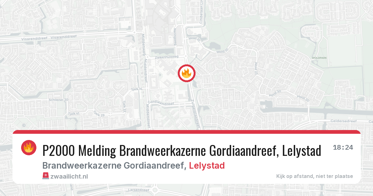 P2000 Melding Brandweerkazerne Gordiaandreef, Lelystad — 8 feb 2026