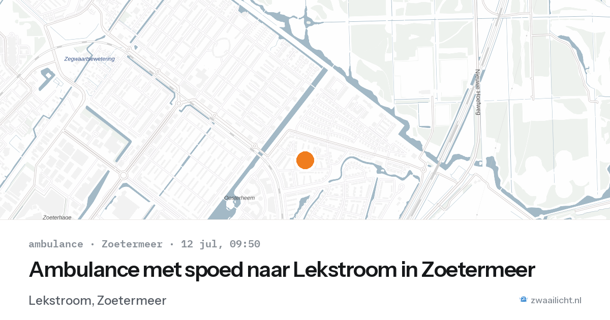Ambulance met spoed naar Lekstroom in Zoetermeer — 12 jul 2026