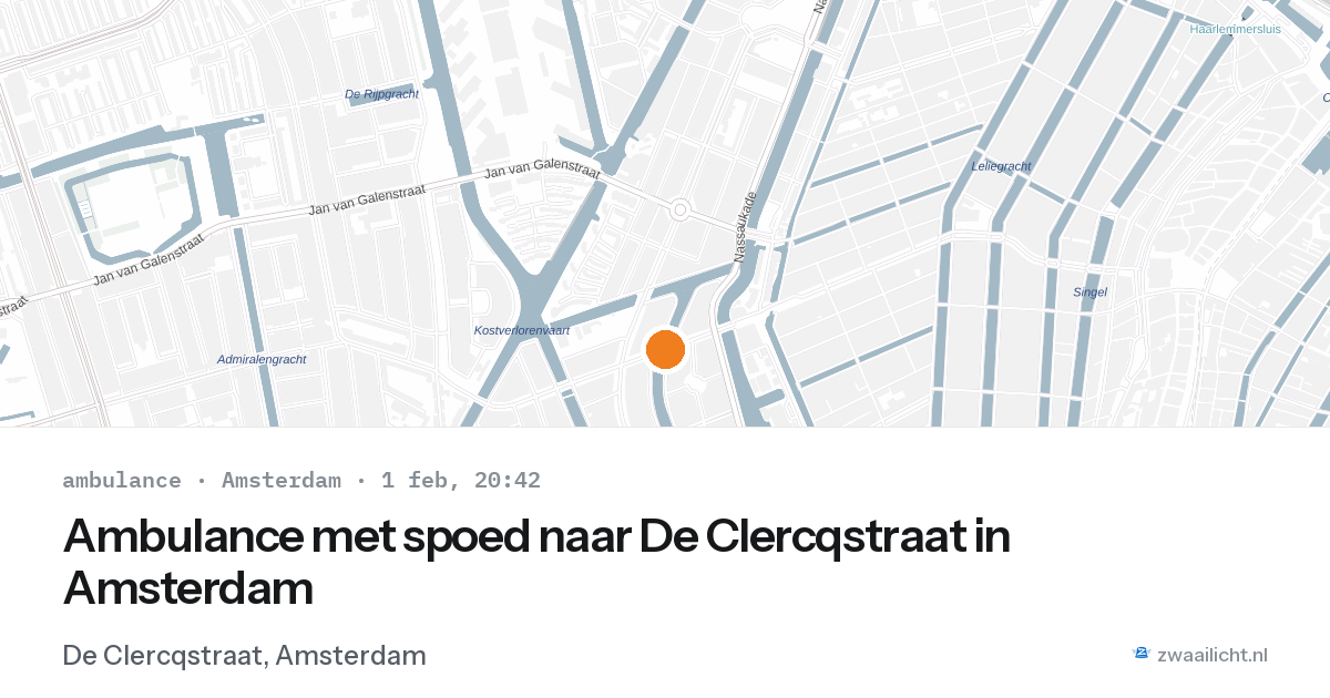 Ambulance met spoed naar De Clercqstraat in Amsterdam — 1 feb 2026