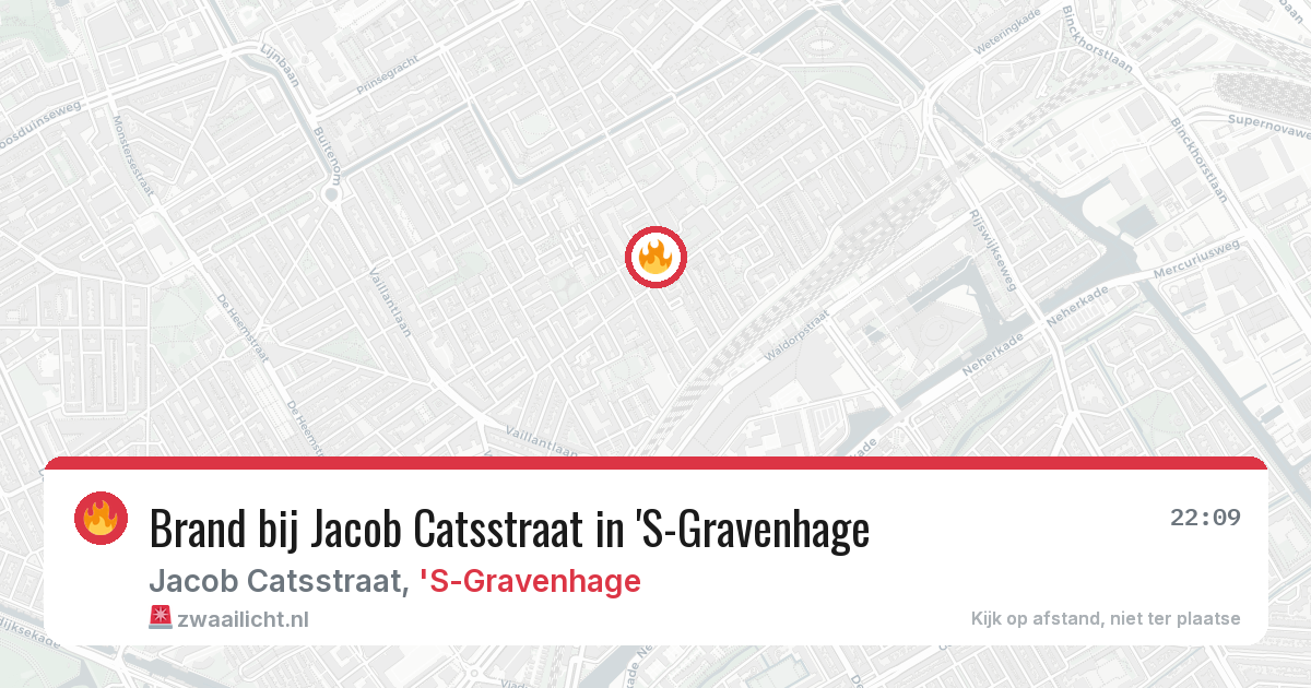 Brand bij Jacob Catsstraat in 'S-Gravenhage — 8 aug 2026
