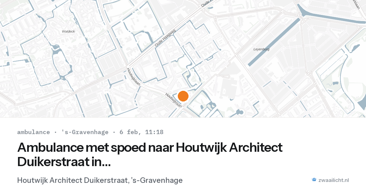 Ambulance met spoed naar Houtwijk Architect Duikerstraat in 's-Gravenhage — 6 feb 2026