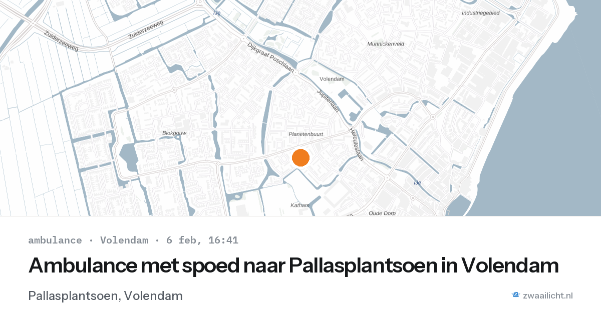 Ambulance met spoed naar Pallasplantsoen in Volendam — 6 feb 2026