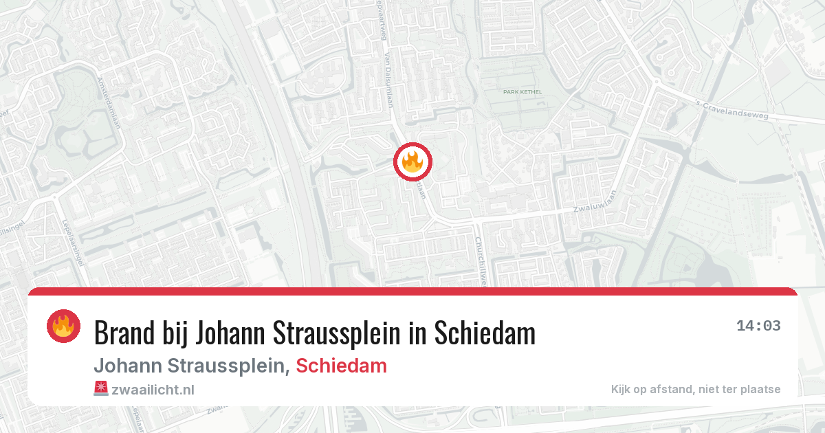 Brand bij Johann Straussplein in Schiedam — 31 mrt 2026