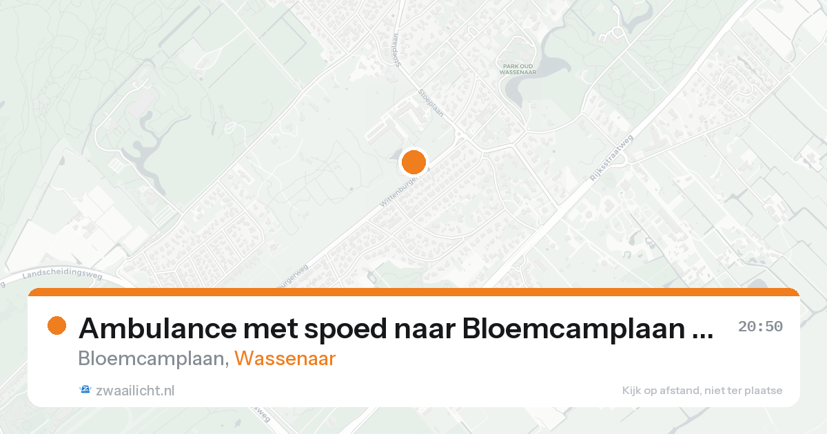 Ambulance met spoed naar Bloemcamplaan in Wassenaar — 19 aug 2026