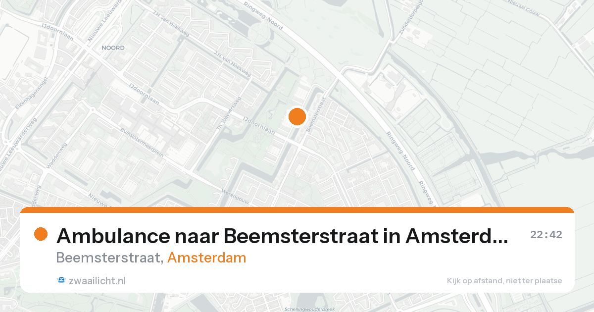 Ambulance naar Beemsterstraat in Amsterdam — 15 aug 2026