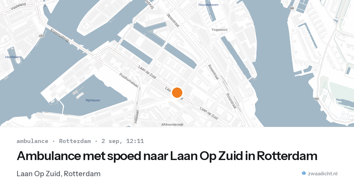 Ambulance met spoed naar Laan Op Zuid in Rotterdam — 2 sep 2026