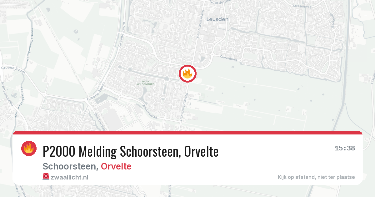 P2000 Melding Schoorsteen, Orvelte — 1 feb 2026