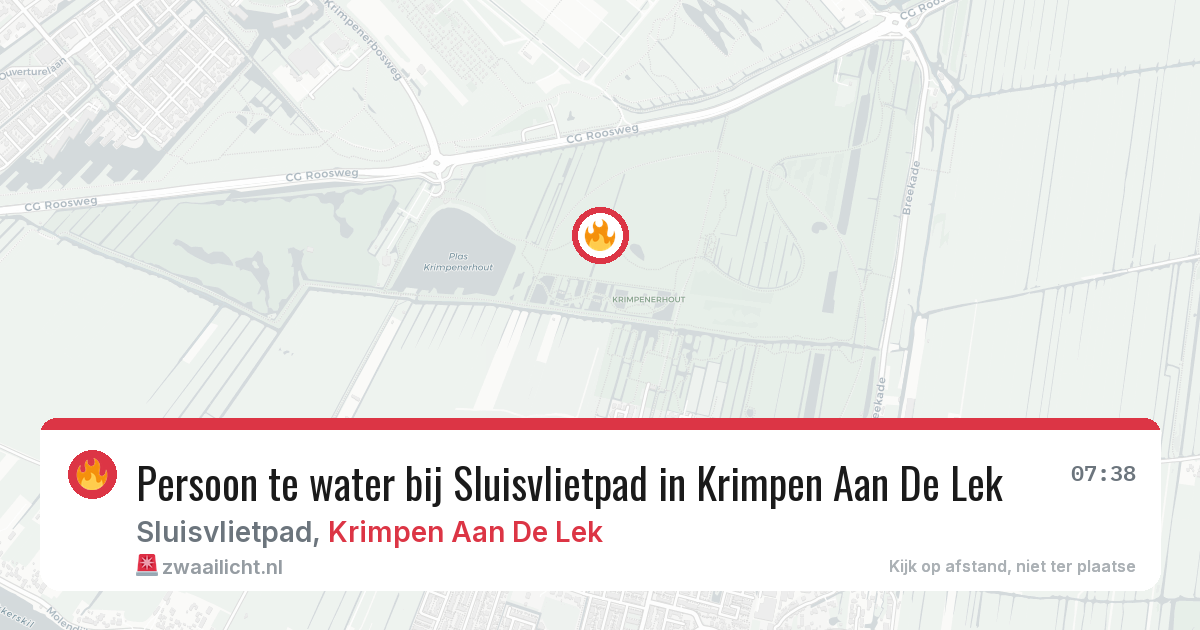 Persoon te water bij Sluisvlietpad in Krimpen Aan De Lek — 24 apr 2026