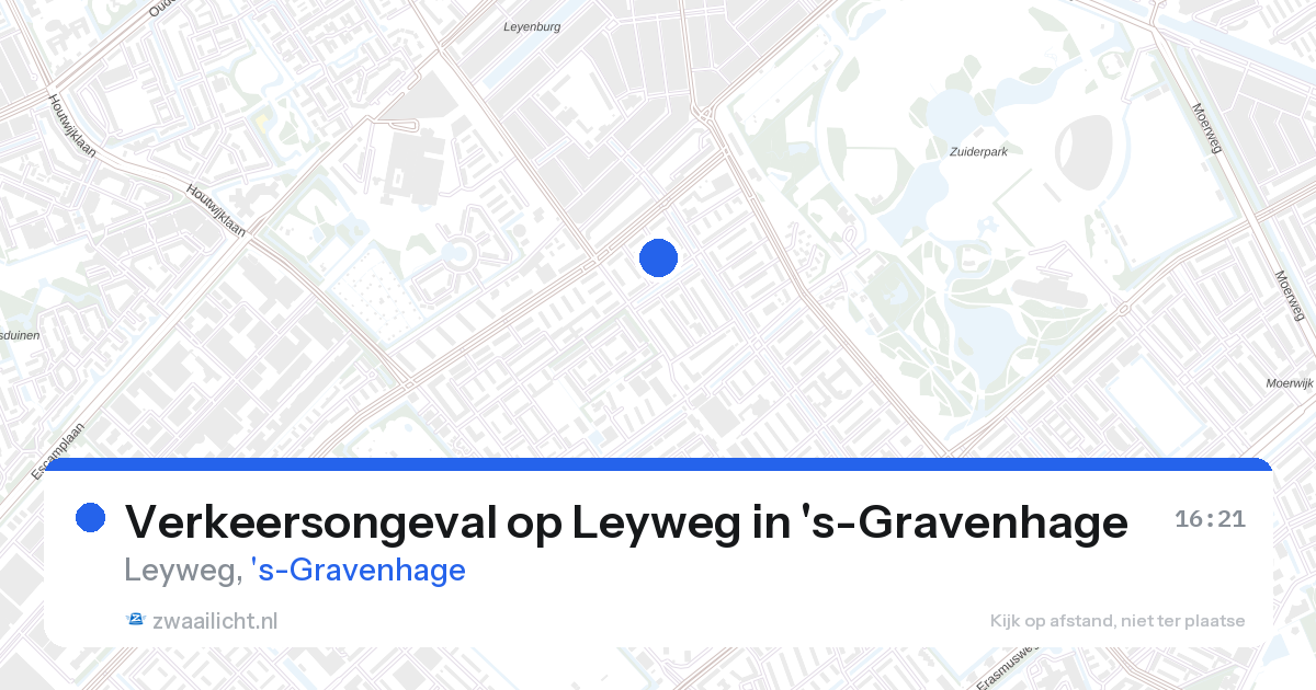 Verkeersongeval op Leyweg in 's-Gravenhage — 27 aug 2026
