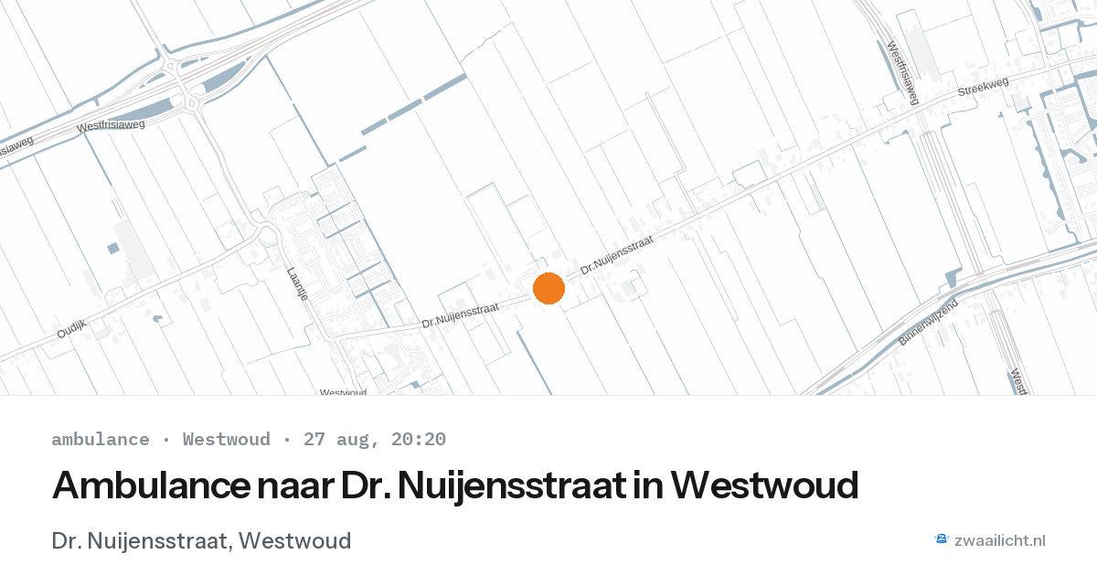Ambulance naar Dr. Nuijensstraat in Westwoud — 27 aug 2026