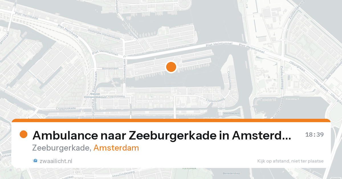 Ambulance naar Zeeburgerkade in Amsterdam — 17 aug 2026