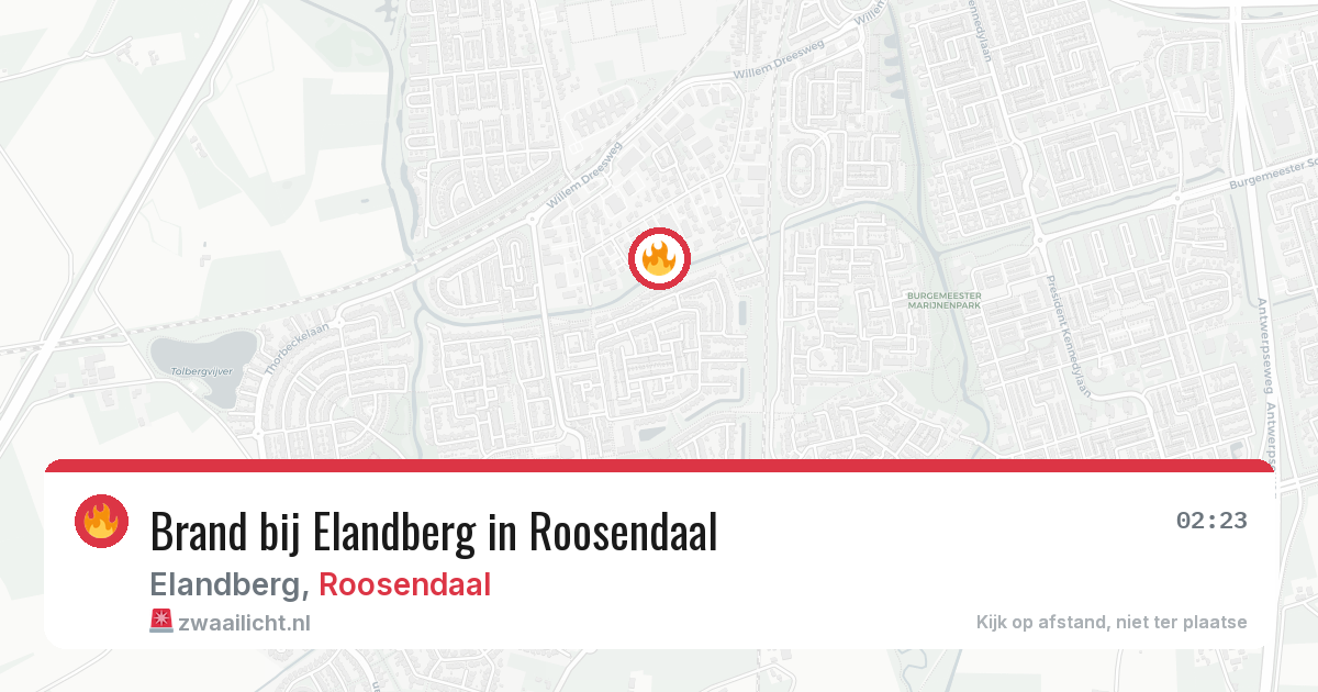 Brand bij Elandberg in Roosendaal — 17 jun 2026