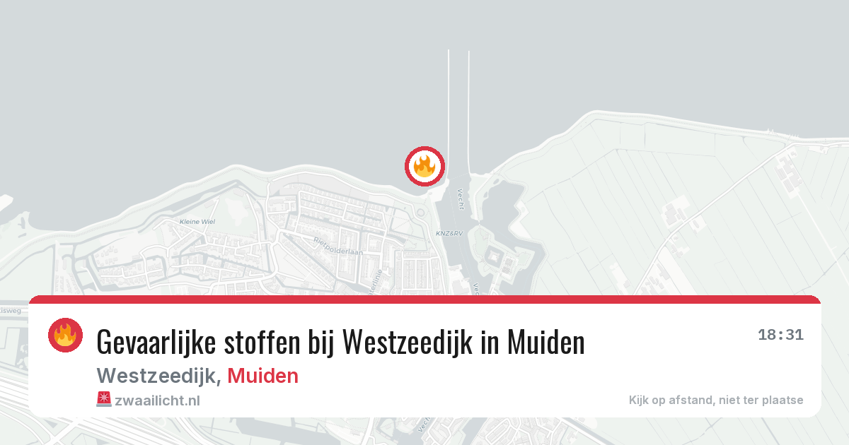 Gevaarlijke stoffen bij Westzeedijk in Muiden — 23 mei 2026