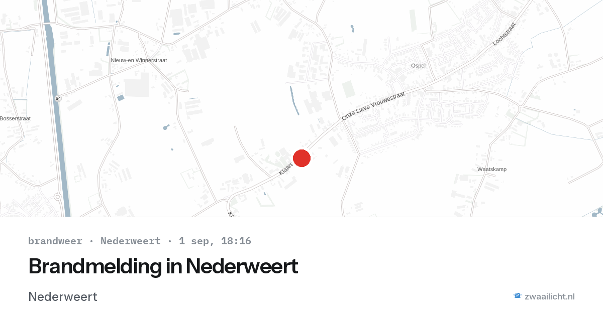 Brandmelding in Nederweert — 1 sep 2026