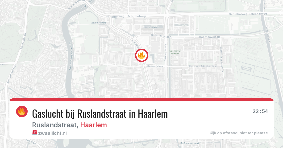 Gaslucht bij Ruslandstraat in Haarlem — 30 mrt 2026