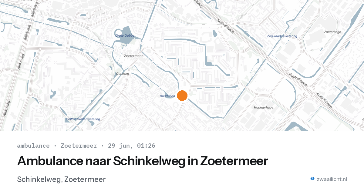 Ambulance naar Schinkelweg in Zoetermeer — 28 jun 2026