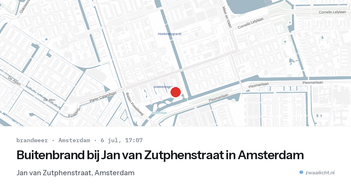 Buitenbrand bij Jan van Zutphenstraat in Amsterdam — 6 jul 2026