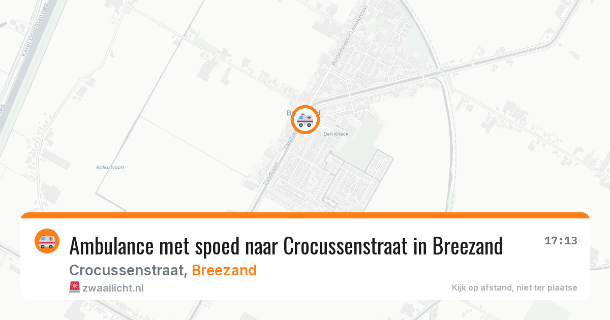 Ambulance met spoed naar Crocussenstraat in Breezand — 15 mrt 2026