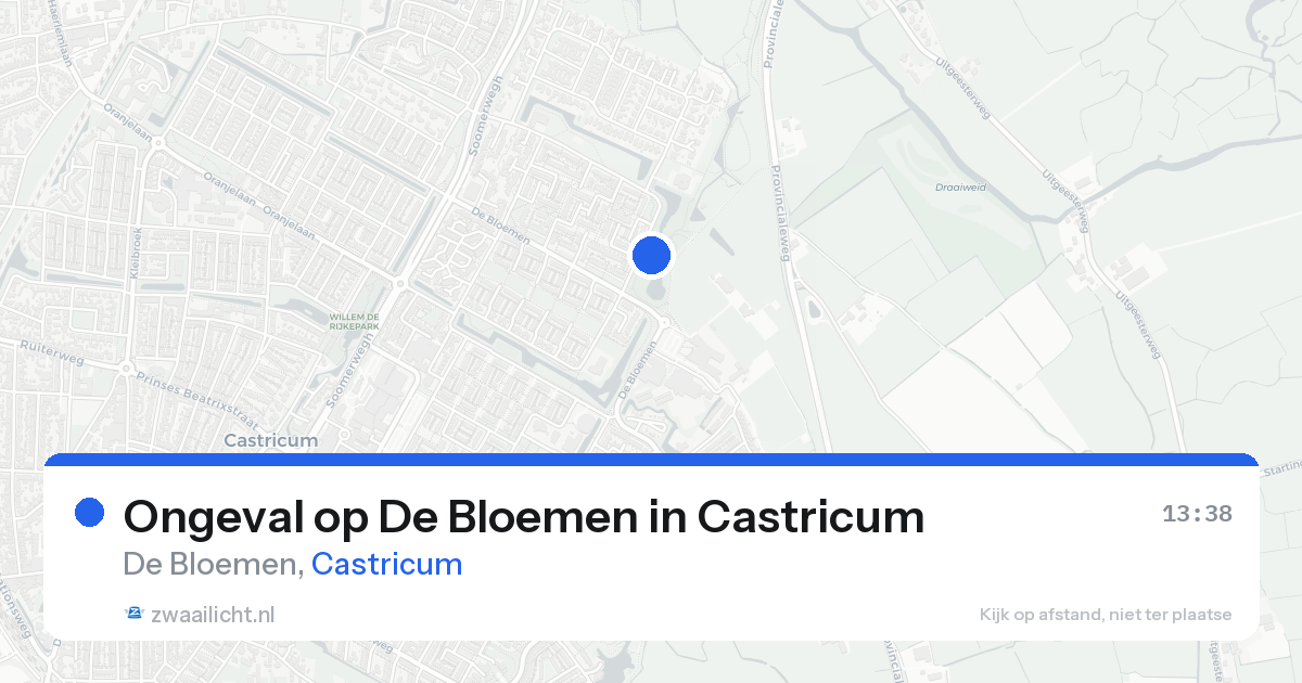 Ongeval op De Bloemen in Castricum — 19 aug 2026