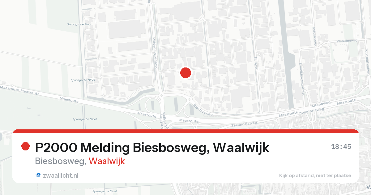 P2000 Melding Biesbosweg, Waalwijk — 30 jan 2026