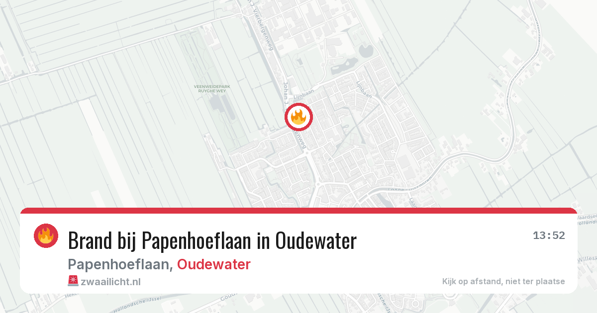 Brand bij Papenhoeflaan in Oudewater — 25 apr 2026