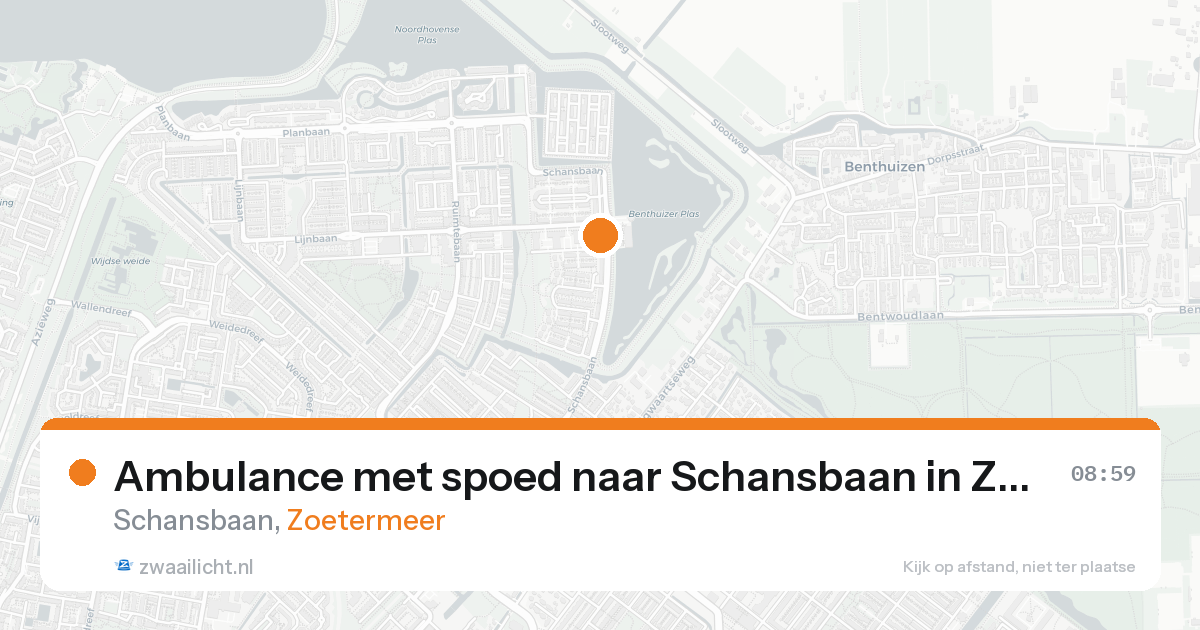 Ambulance met spoed naar Schansbaan in Zoetermeer — 16 aug 2026