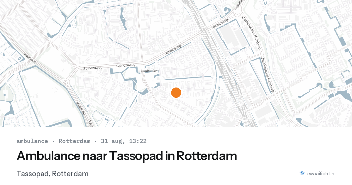 Ambulance naar Tassopad in Rotterdam — 31 aug 2026