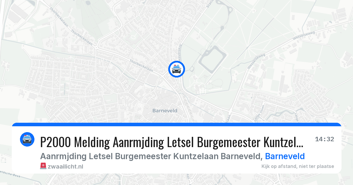 P2000 Melding Aanrmjding Letsel Burgemeester Kuntzelaan Barneveld, Barneveld — 11 jun 2026