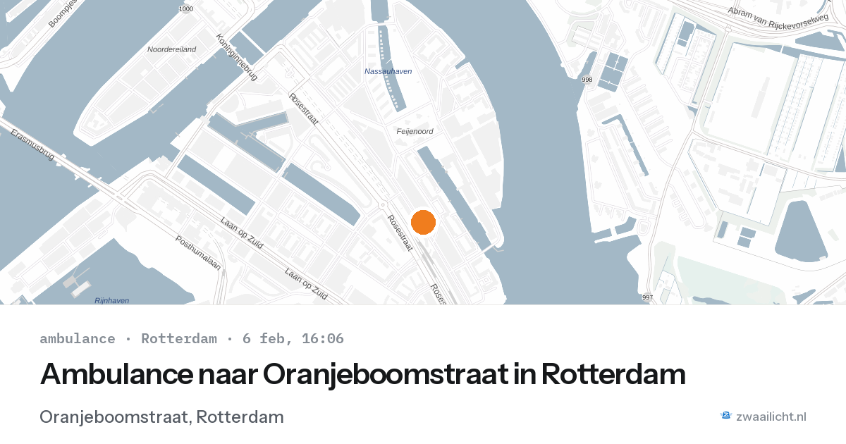 Ambulance naar Oranjeboomstraat in Rotterdam — 6 feb 2026