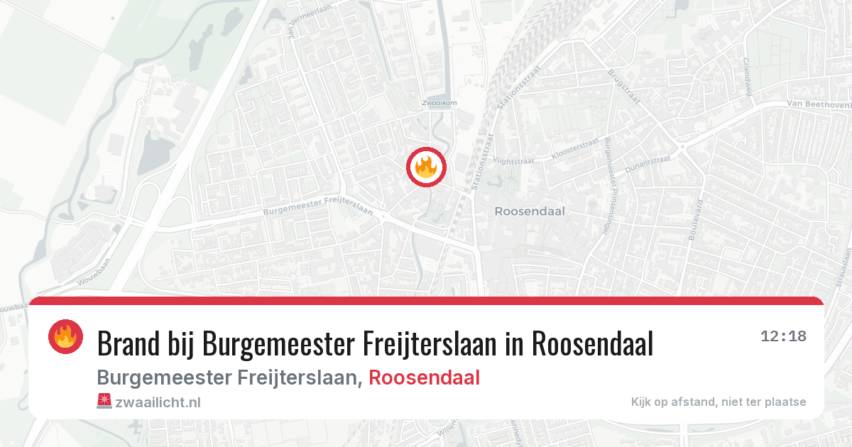 Brand bij Burgemeester Freijterslaan in Roosendaal — 28 jun 2026