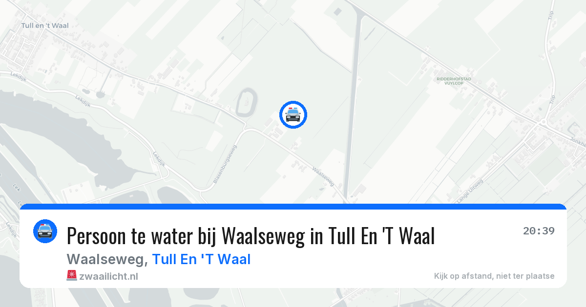Persoon te water bij Waalseweg in Tull En 'T Waal — 29 jul 2026