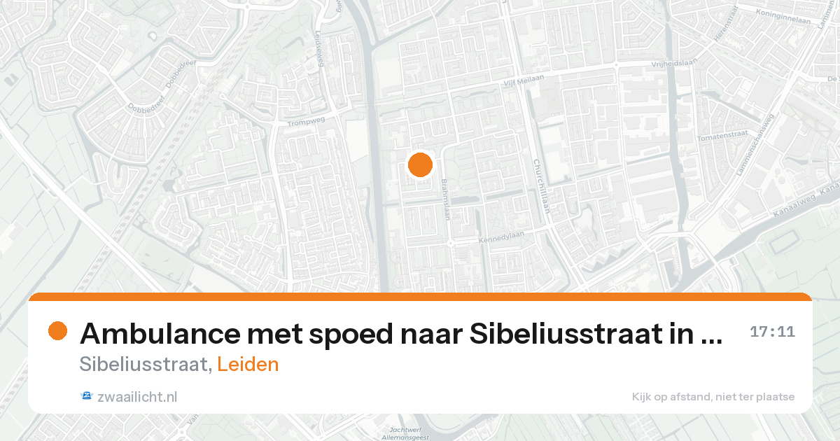 Ambulance met spoed naar Sibeliusstraat in Leiden — 25 aug 2026