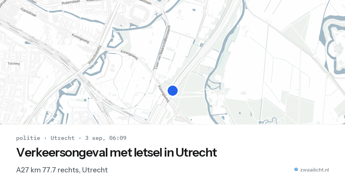 Verkeersongeval met letsel in Utrecht — 3 sep 2026
