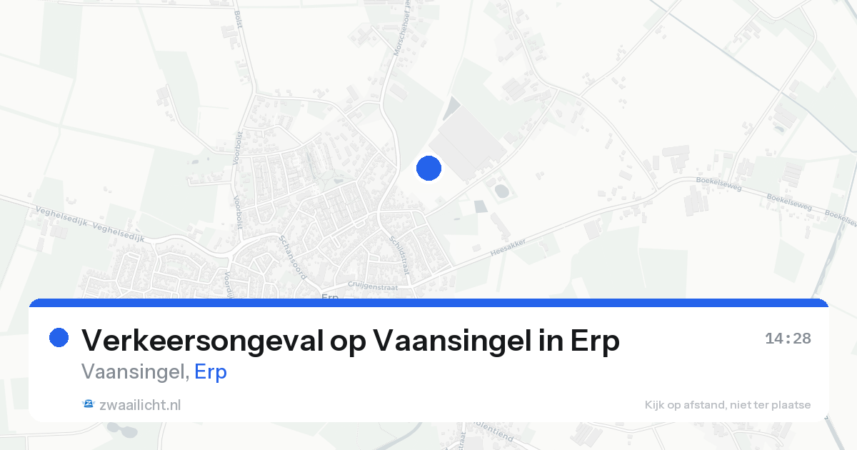 Verkeersongeval op Vaansingel in Erp — 18 aug 2026