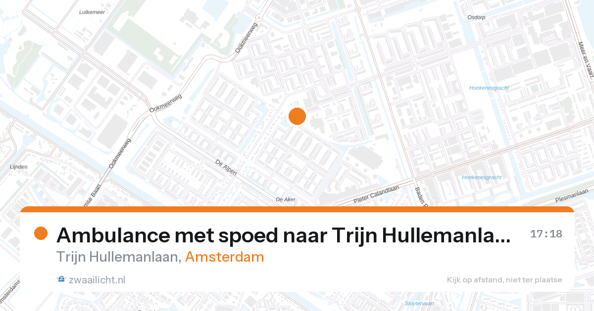 Ambulance met spoed naar Trijn Hullemanlaan in Amsterdam — 28 aug 2026