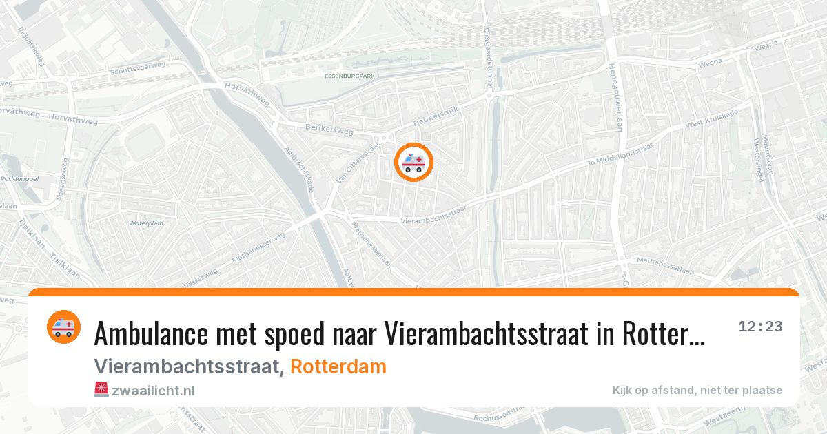 Ambulance met spoed naar Vierambachtsstraat in Rotterdam — 6 aug 2026