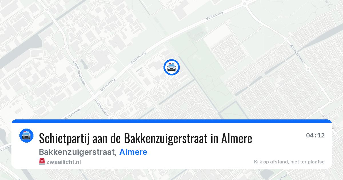 Schietpartij aan de Bakkenzuigerstraat in Almere — 1 jun 2026