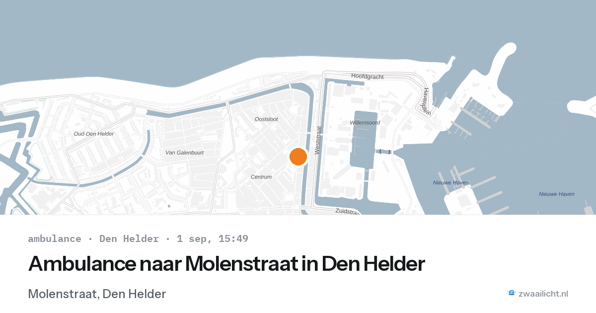 Ambulance naar Molenstraat in Den Helder — 1 sep 2026