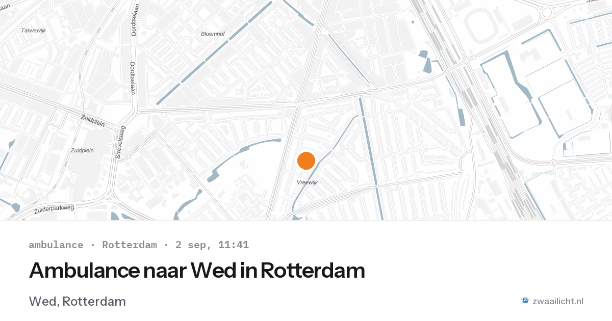 Ambulance naar Wed in Rotterdam — 2 sep 2026
