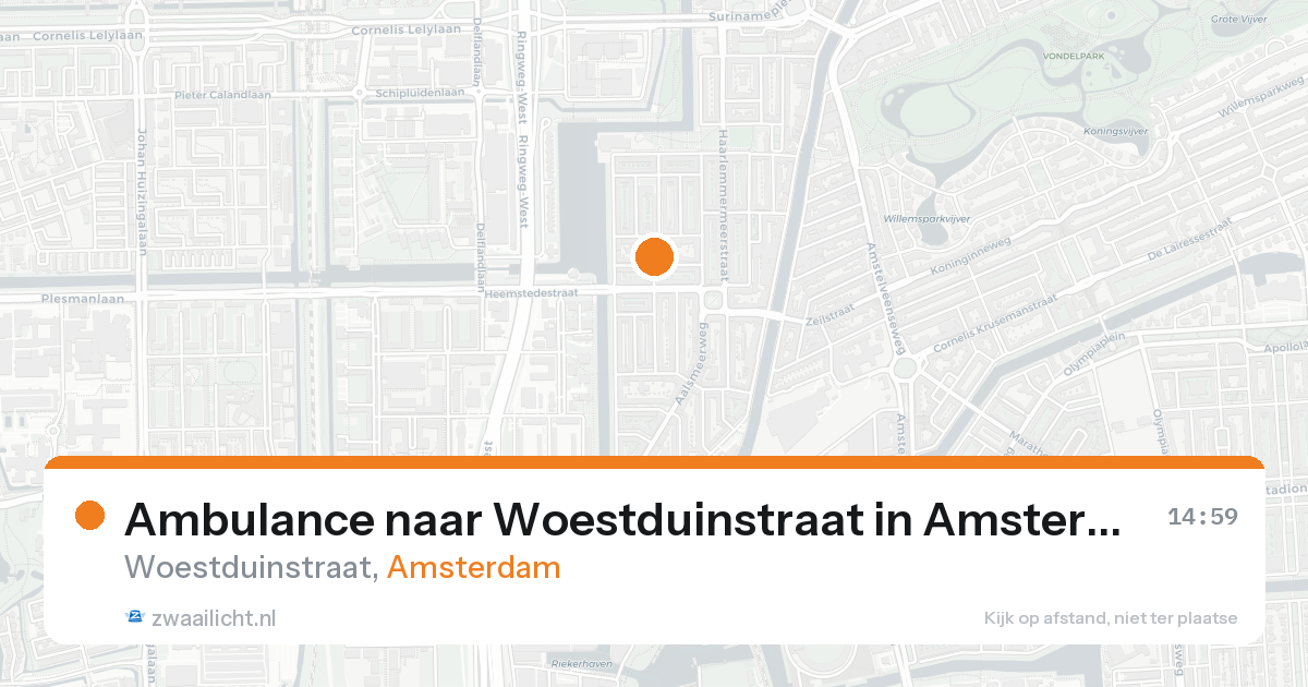 Ambulance naar Woestduinstraat in Amsterdam — 21 jul 2026