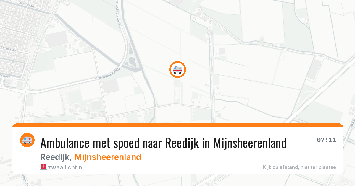 Ambulance met spoed naar Reedijk in Mijnsheerenland — 19 jun 2026