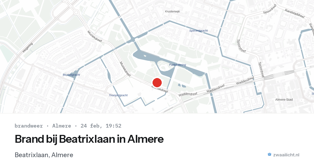 Brand bij Beatrixlaan in Almere — 24 feb 2026