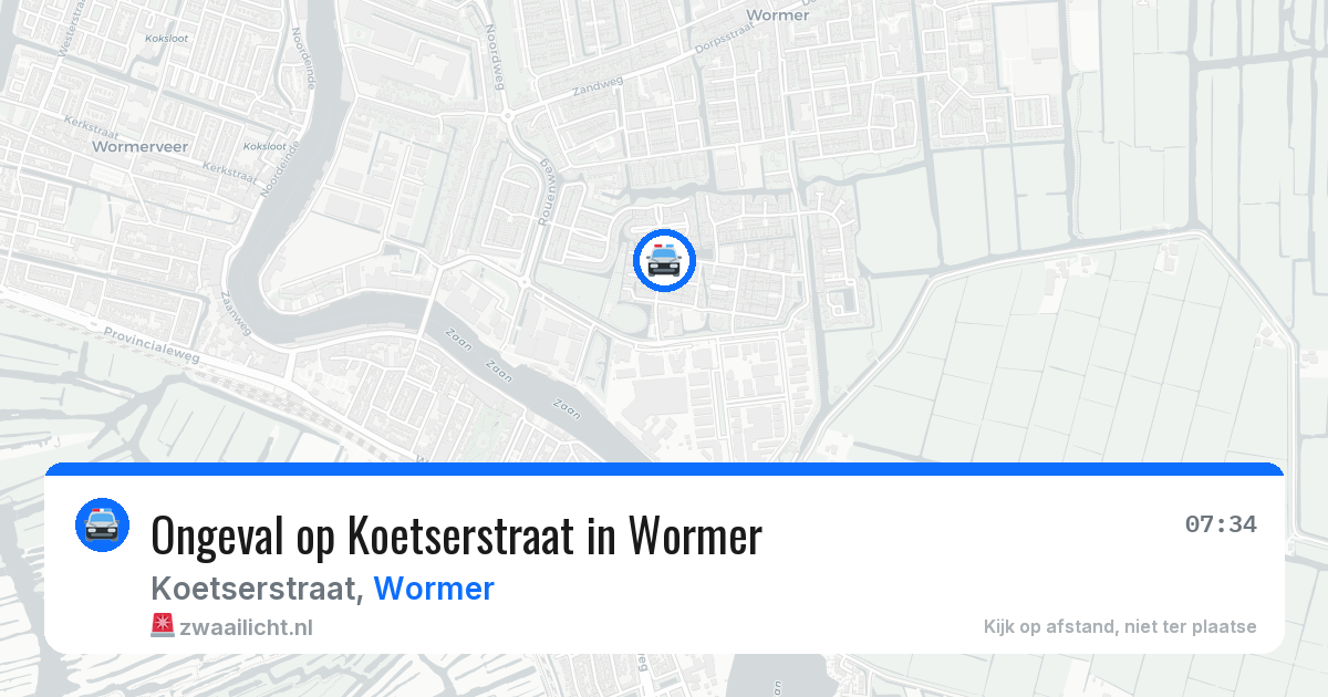 Ongeval op Koetserstraat in Wormer — 8 jul 2026