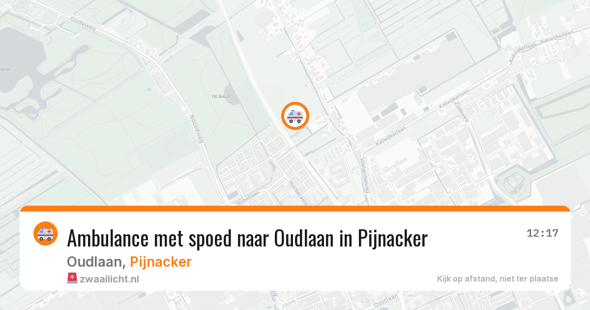 Ambulance met spoed naar Oudlaan in Pijnacker — 17 jun 2026